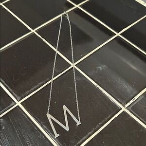 Silver Initial 'M' Necklace